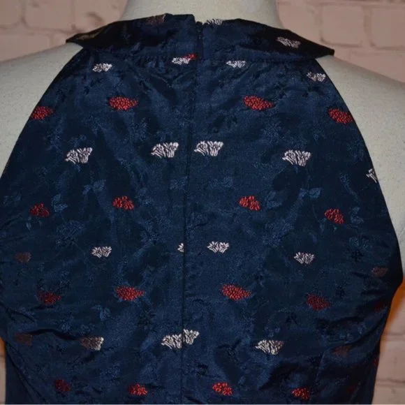 Banana Republic Evening Dress Women's Choker Top Navy Blue Party Dress 💎 - Picture 3 of 7